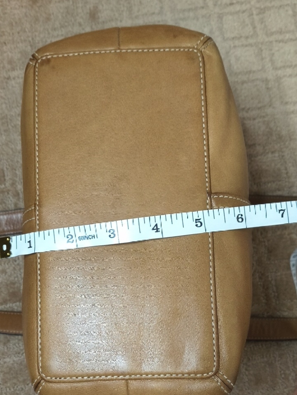 Vintage Coach Tan Leather Shoulder Tote with Silver Hardware - Picture 10 of 10